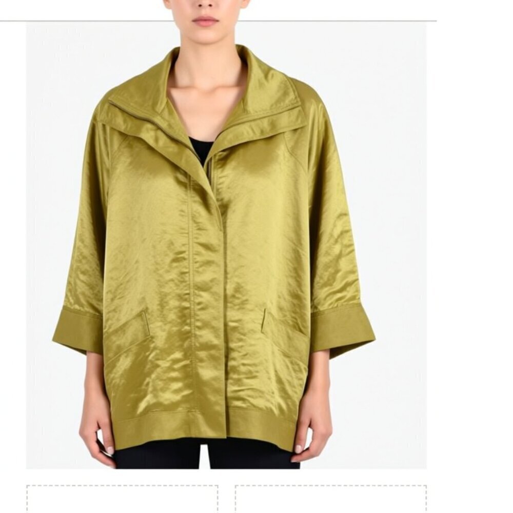 Charter Club Woman P/M Light Green Zip Front Jacket